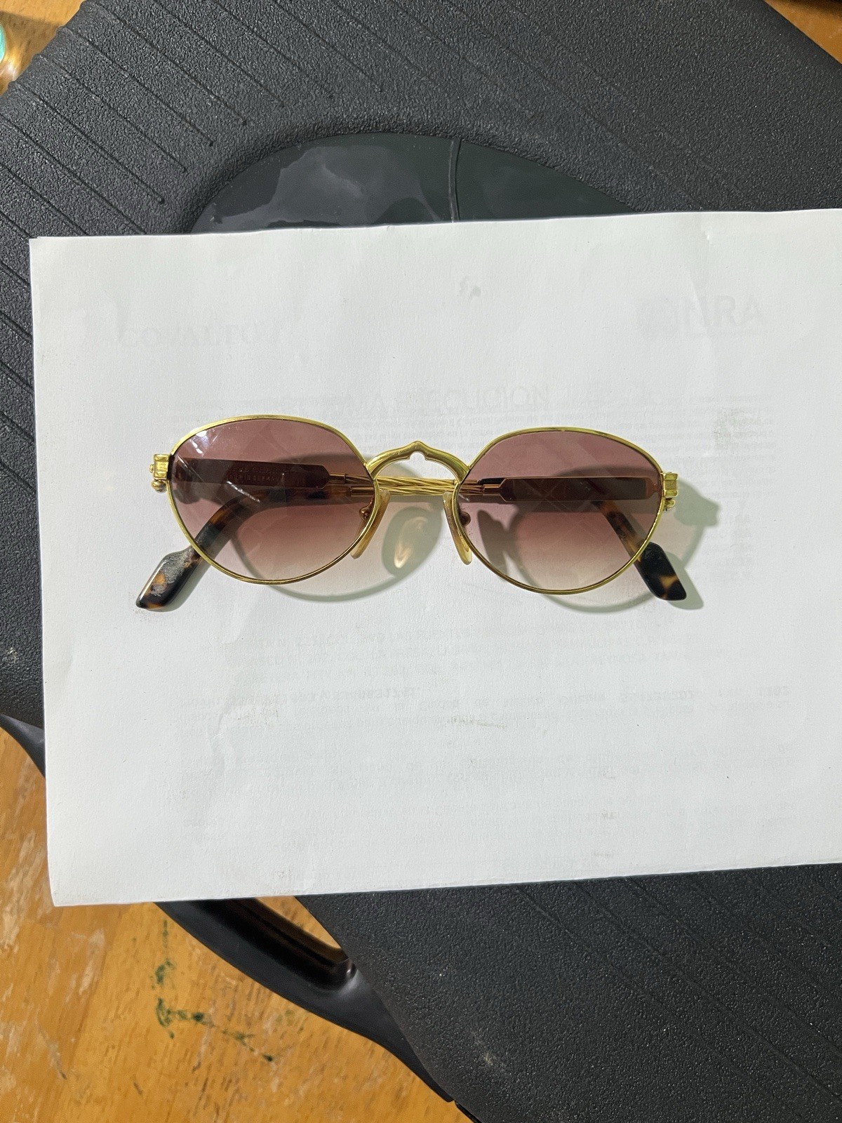 Vintage Philippe Charriol Gold Tortoise Sunglasses Oval Lenses Germany