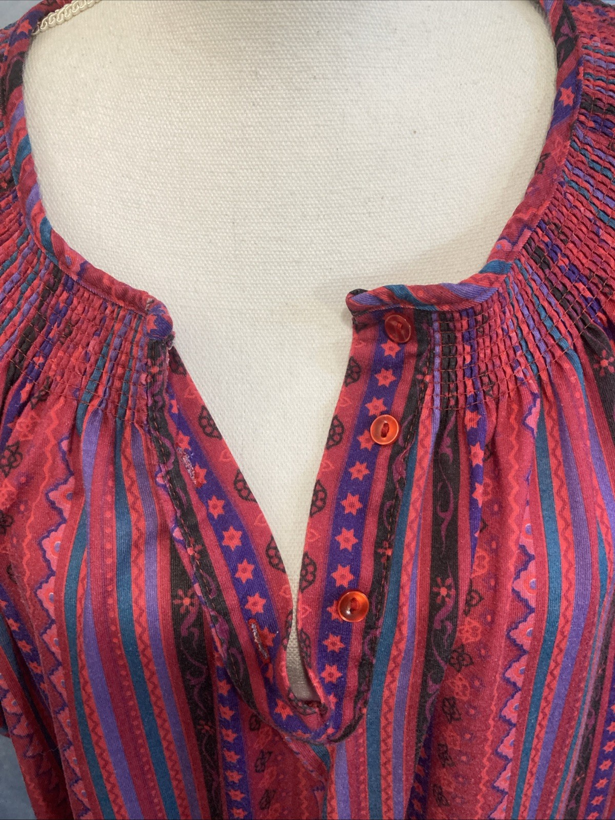 VTG 70s Donna Richard Gilligan O’Malley Maxi Dress Muumuu Caftan Pink Boho L