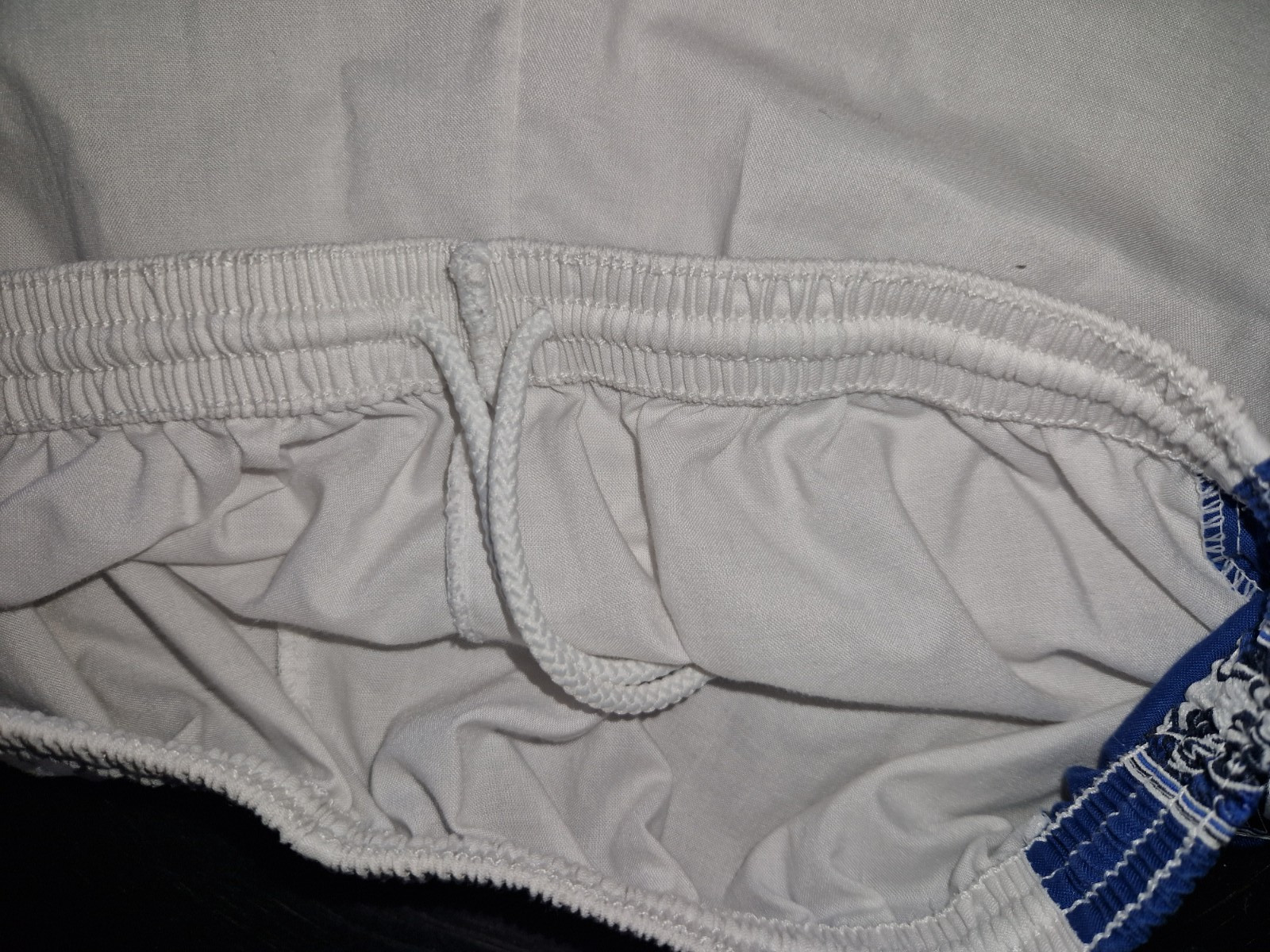 Errea Original Vintage Shorts – Size 7 Cotton – White/Blue – Cotton – RARE
