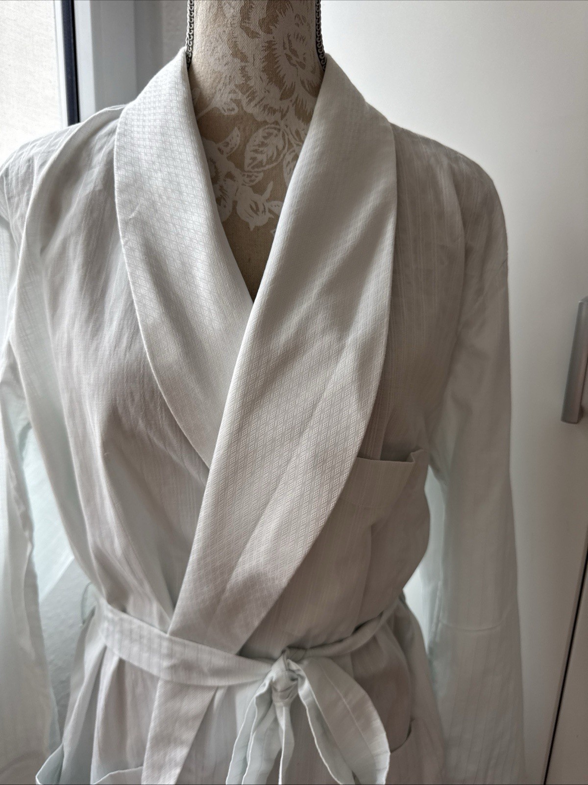 Vintage CAMICIA dressing gown / robe white 90s minimal unisex size 3 cotton