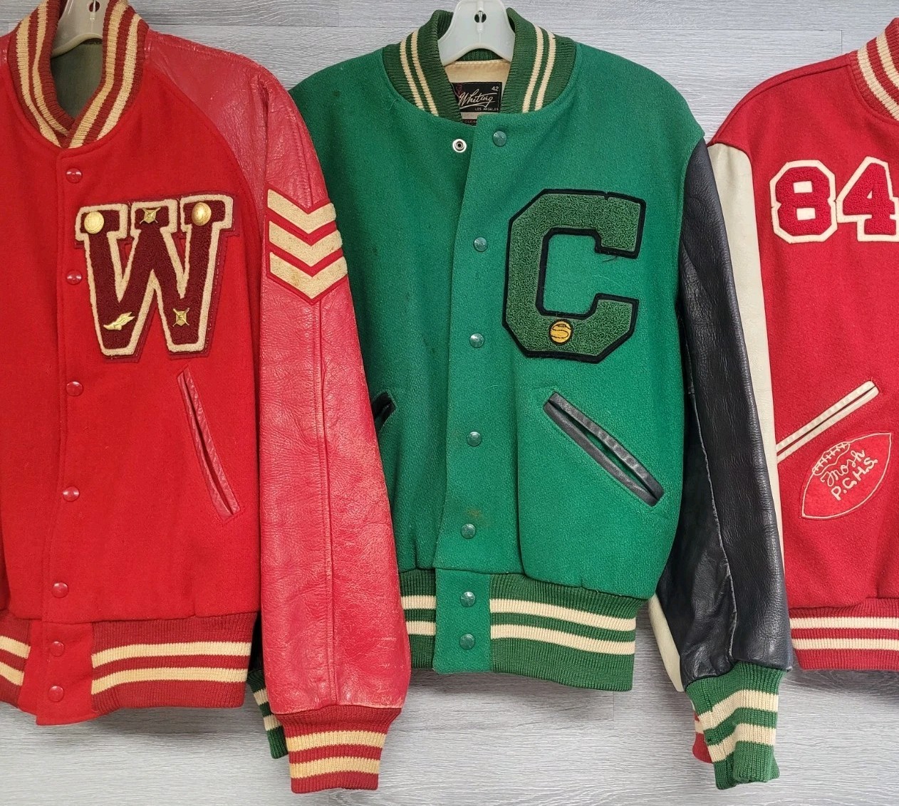 LOT OF 11 VINTAGE LETTERMAN JACKETS VARSITY LEATHER WOOL VINTAGE 50s 60s 70s 80s