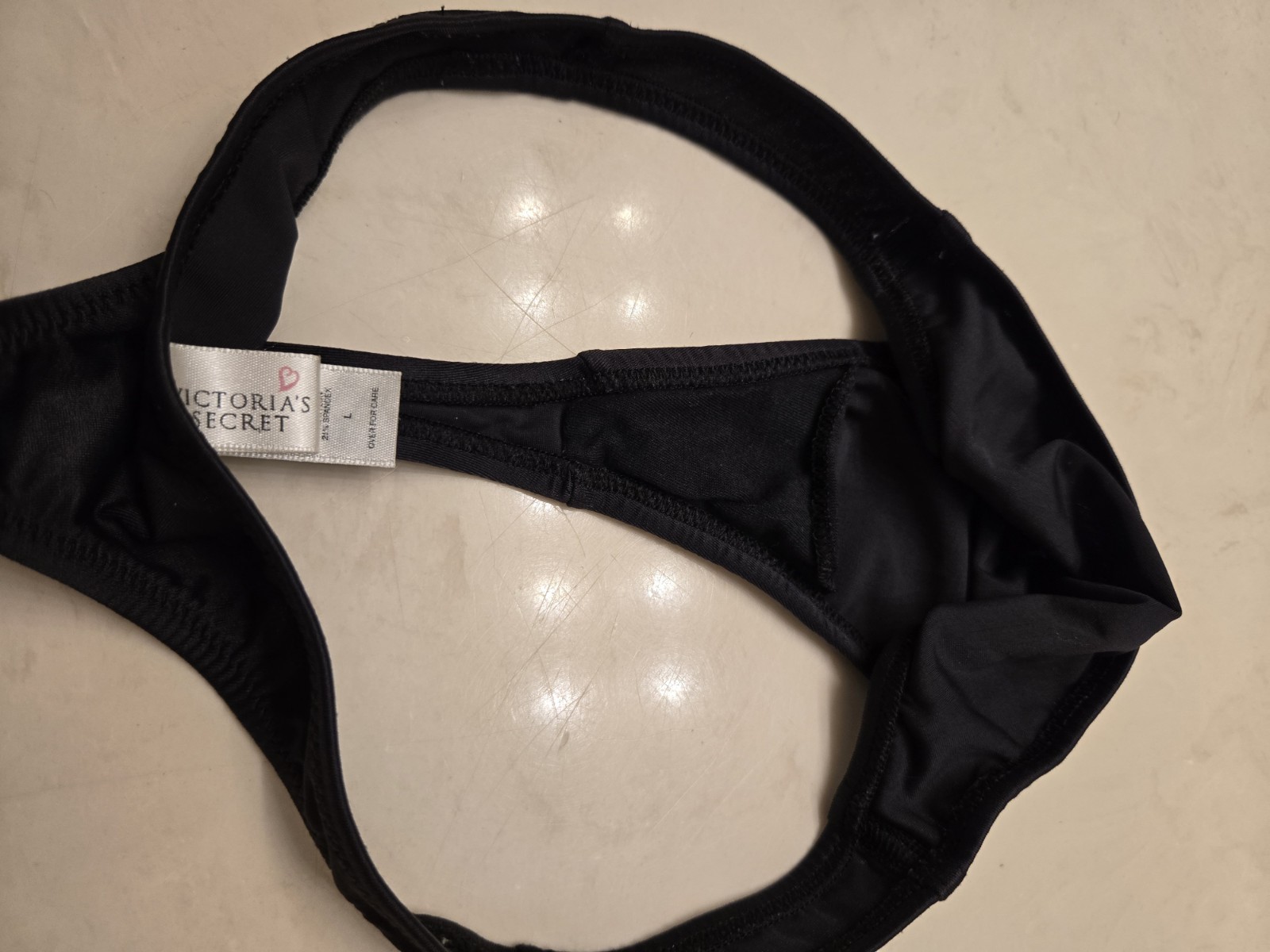Vintage Victoria’s Secret Nylon Spandex Thong Black 1995 Nwot