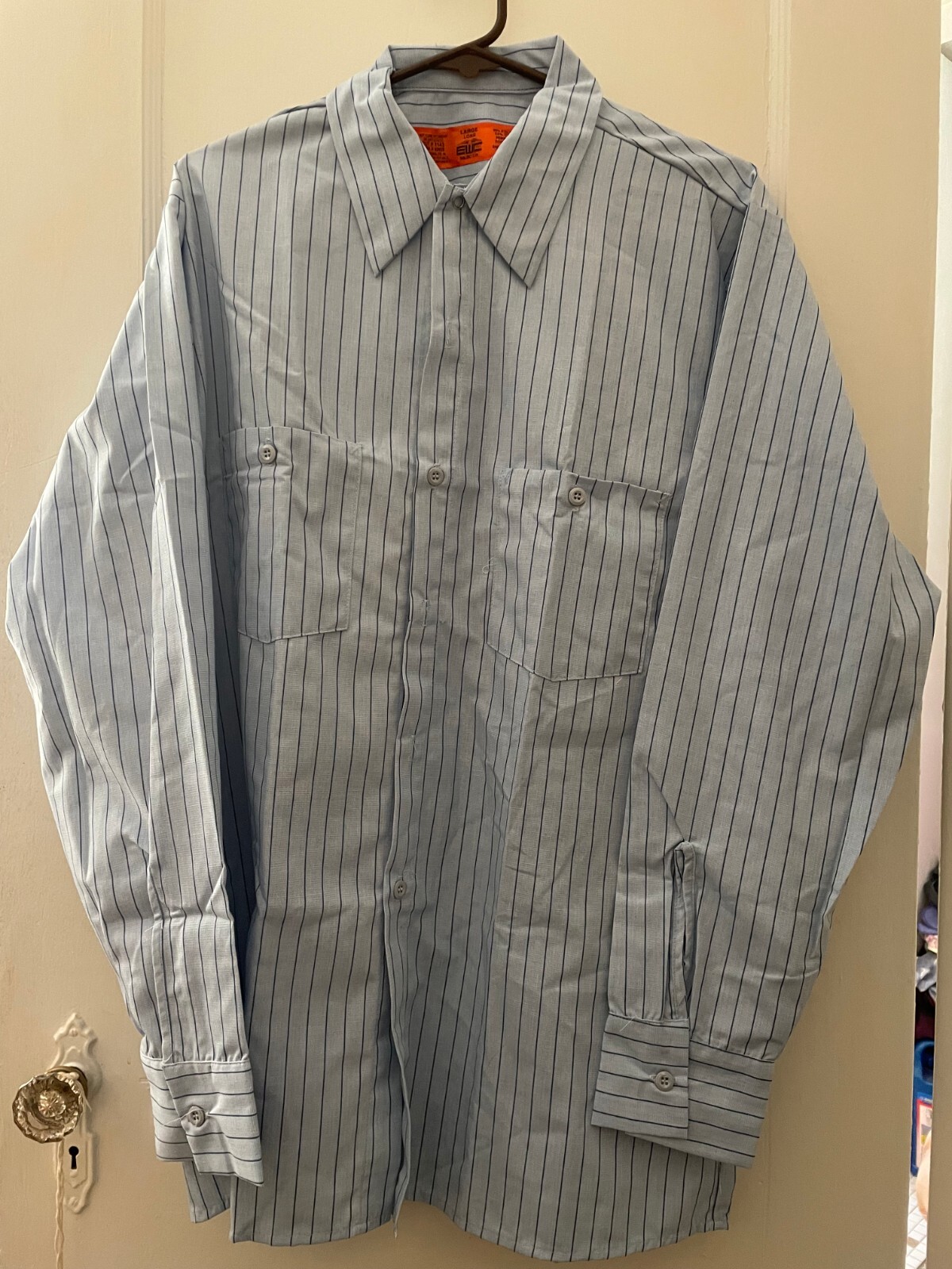 Vintage X-Large XLG EWC Work/Farm/Mech. Long Sleeve Shirt Pinstripe NEW Unisex