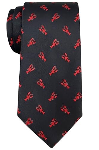 Animal Pattern Ties | Neckties for Men | Microfiber 3.15″ Lobster – Black