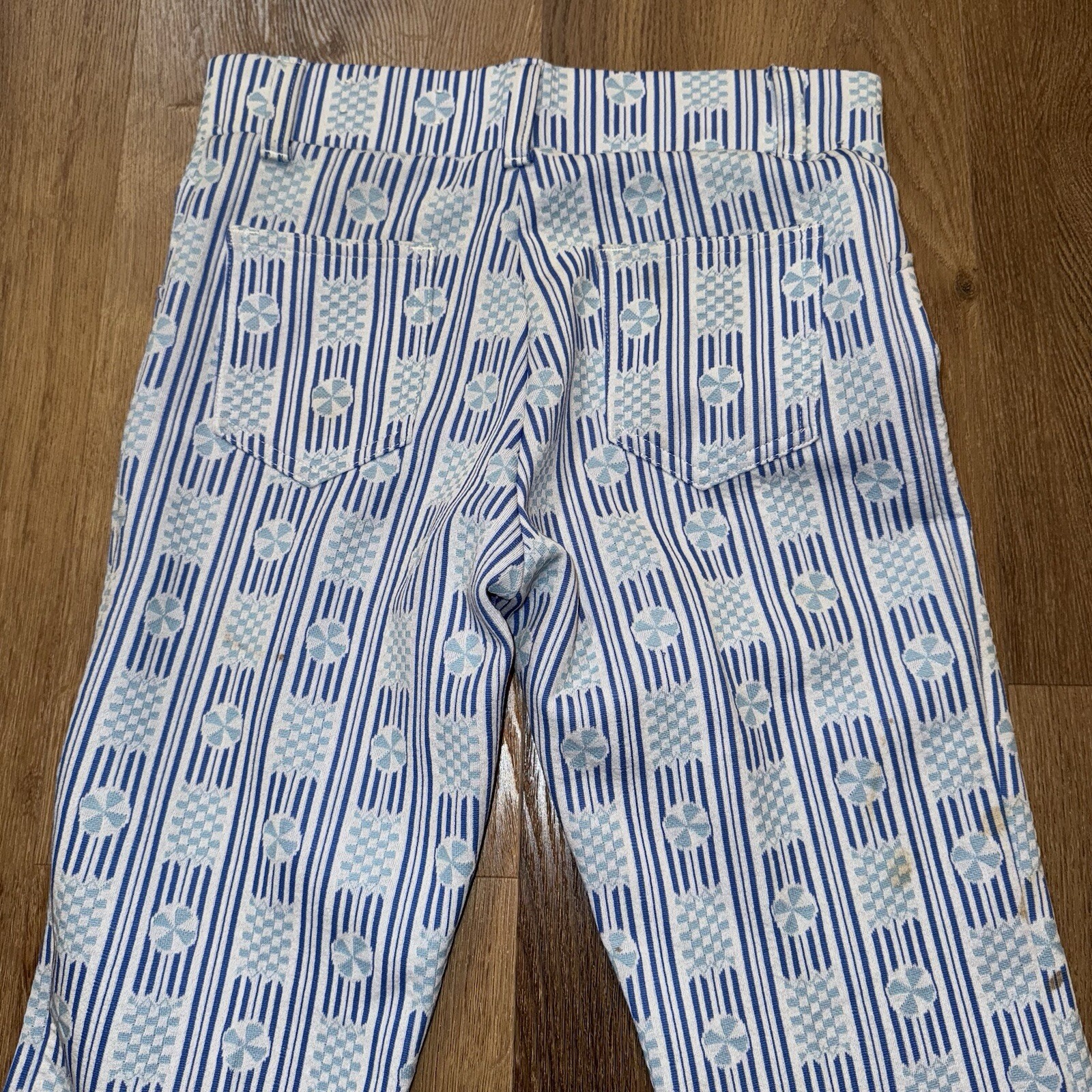 H Bar C Pants Womens Bell Bottom Flare Leg Vtg 60s 70s Polyester Disco 28 x 34