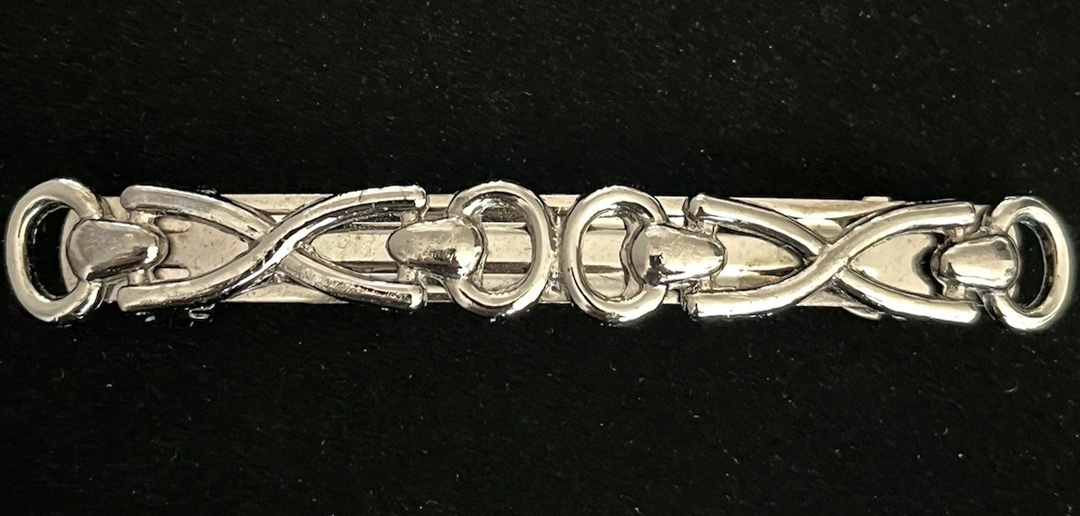Vintage Heavy Dark Gray Silver Tone Hair Clip Barrette
