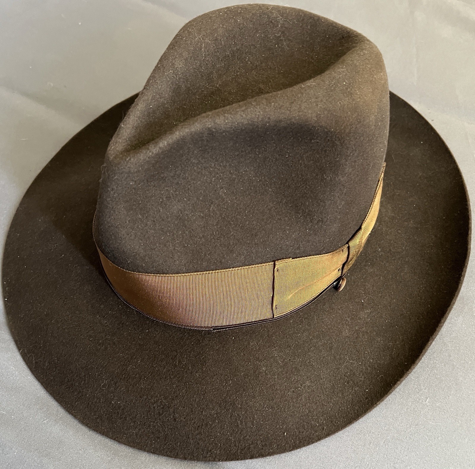 Vintage Borsalino Qualità Superiore Fur Felt Fedora 7 5/8 Brown Italy