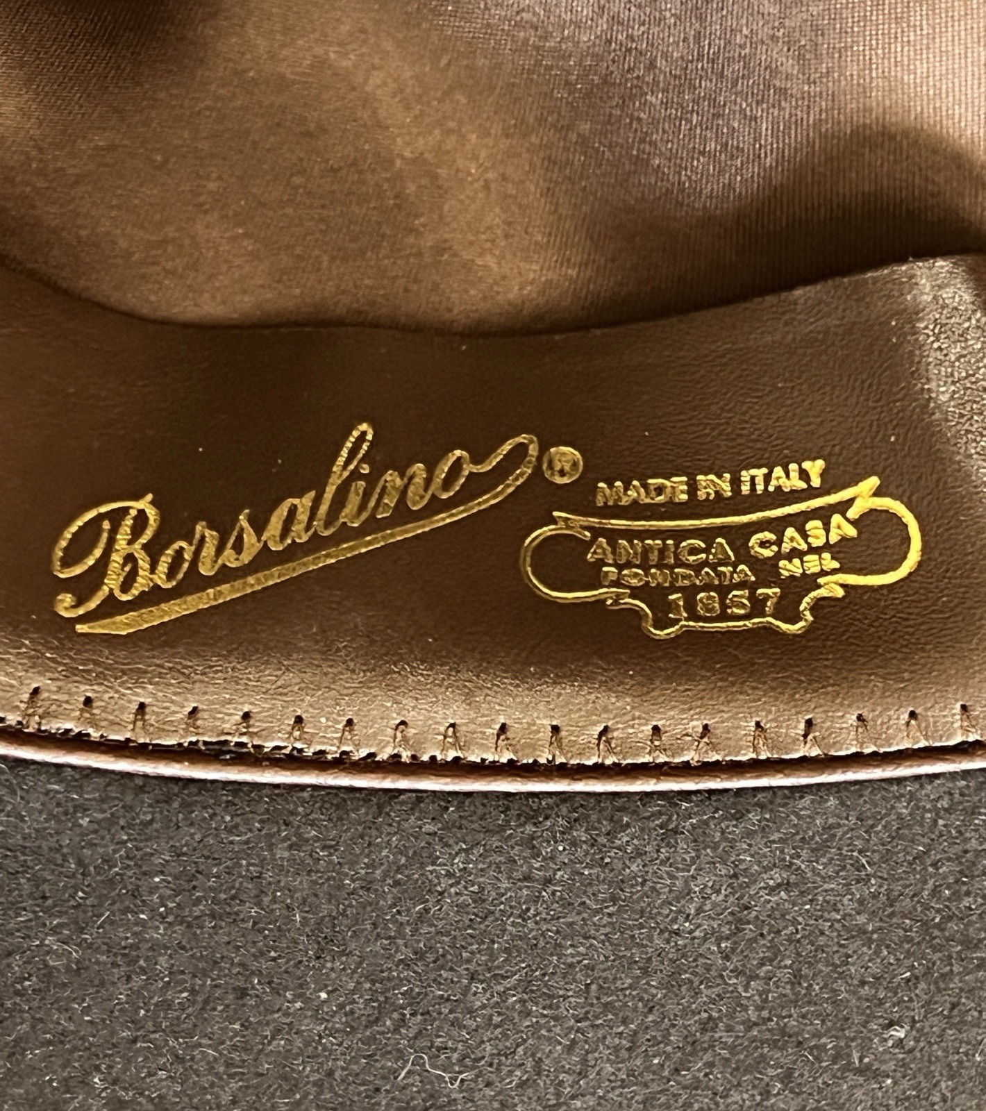 Vintage Borsalino Qualità Superiore Fur Felt Fedora 7 5/8 Brown Italy