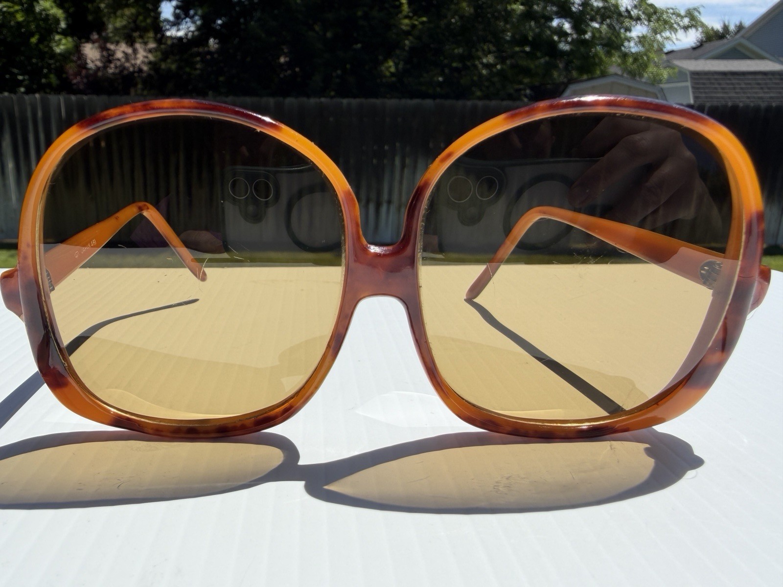 vtg Oversized Sunglasses Tortoise Shell Lucite – Japan 461 Retro Mod