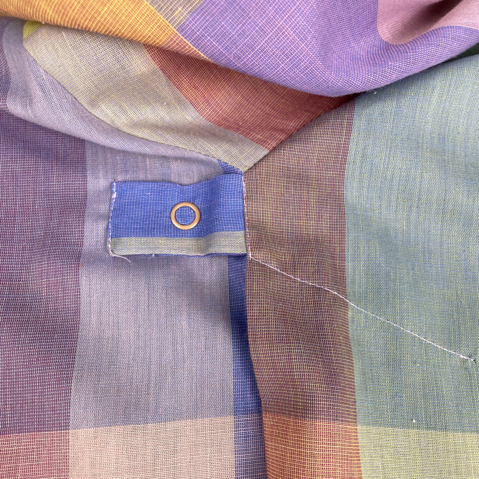 VTG 80s Thats It Pastel Rainbow Plaid Blouse Cowl Neck Boxy Top Medium Fairy Kei