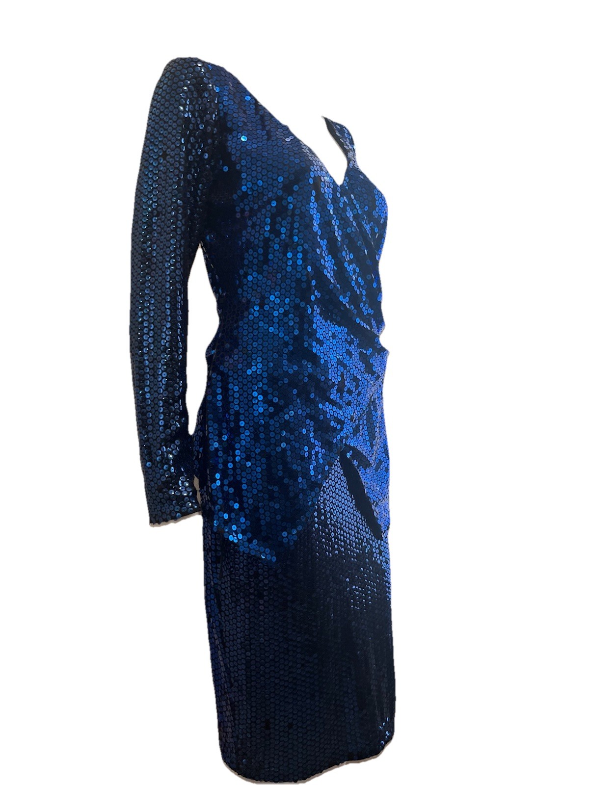New Leaf by Samir Size 11/12 Rare Vintage 70’s Blue Metallic Sequins 2pc Dress