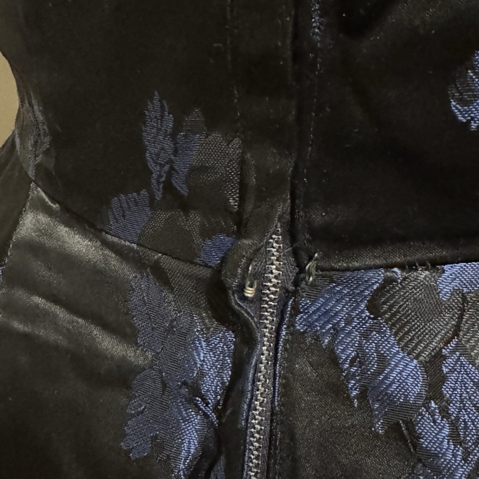 Gorgeous 1950s Vintage Suzy Perette Fit And Flare Black And Blue Party Dress