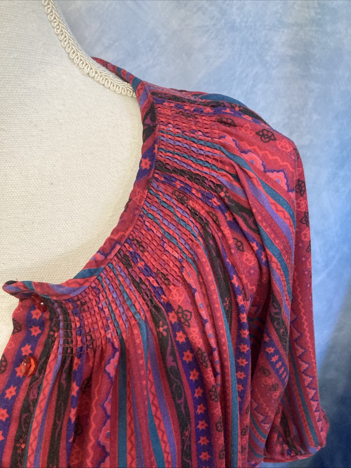 VTG 70s Donna Richard Gilligan O’Malley Maxi Dress Muumuu Caftan Pink Boho L