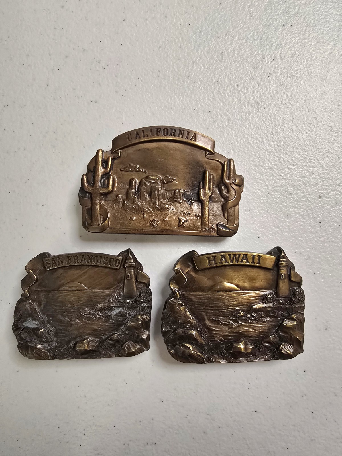 VTG 1978 Bergamot Brass Works Belt Buckles Lot Hawaii, San Francisco, California