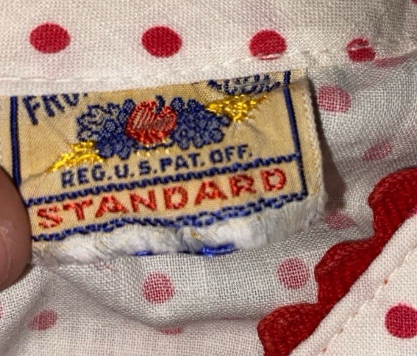 Rare HTF 40s Or 50s Vintage Fruit Of The Loom Cotton Polka Dot Dress Rockabilly
