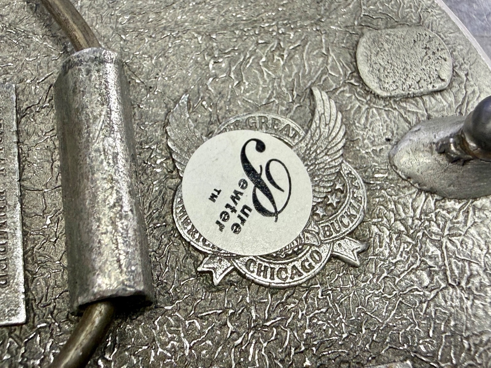 United States of America Buffalo Bison Five Cents 3″ Wide Pewter Belt Buckle