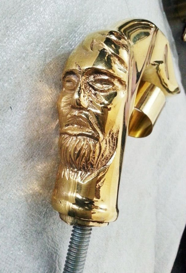 Antique Solid Brass New Designer Handmade Style Only Head Handle Engraved Gift