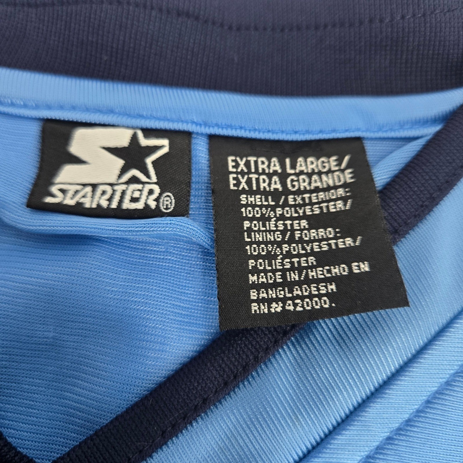 Starter Dazzle Basketball Jersey XL Carolina Blue Embroidered 71 Vintage 90s