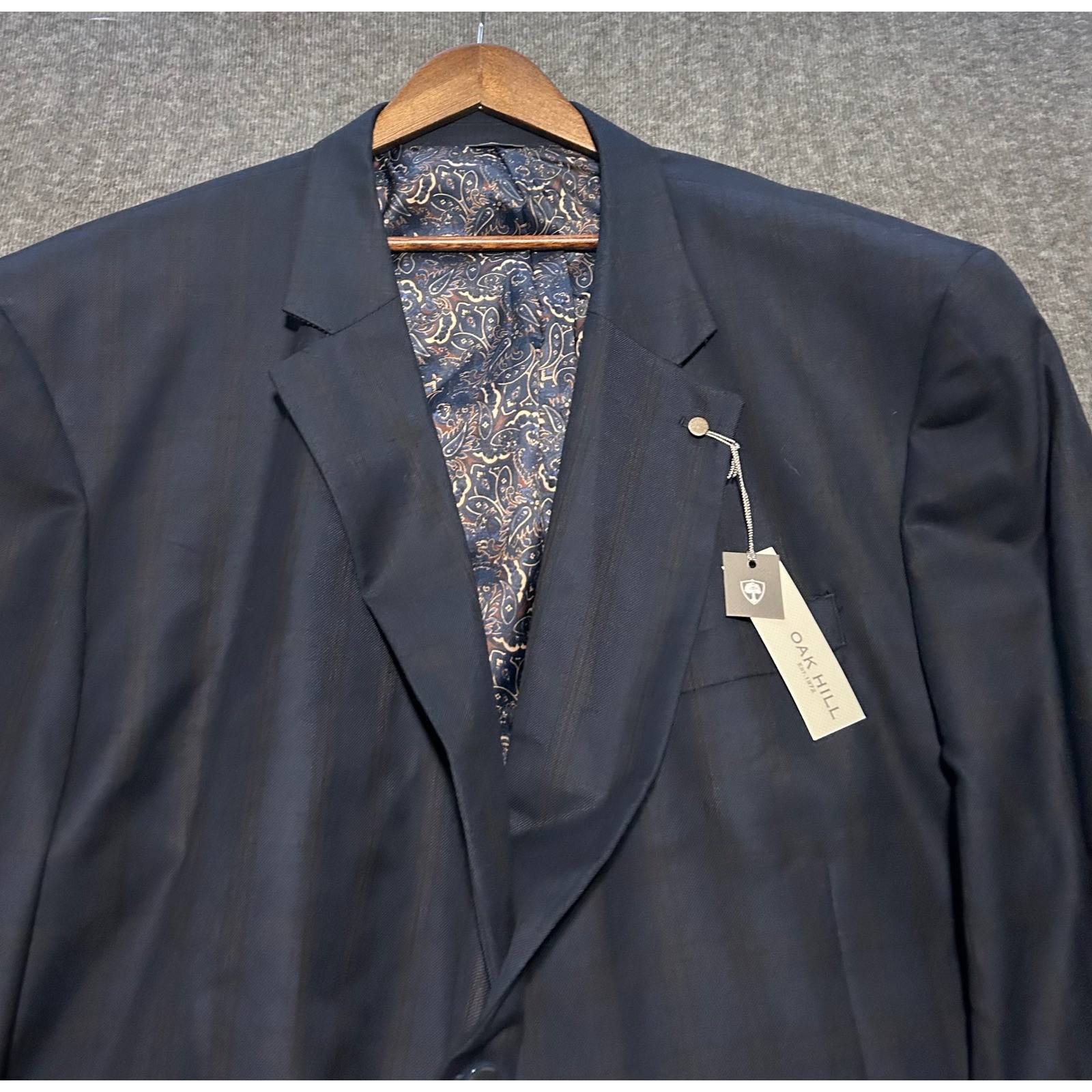 Oak hill sport blazer plaid windowpane mens blue size 5XL new polyester blend