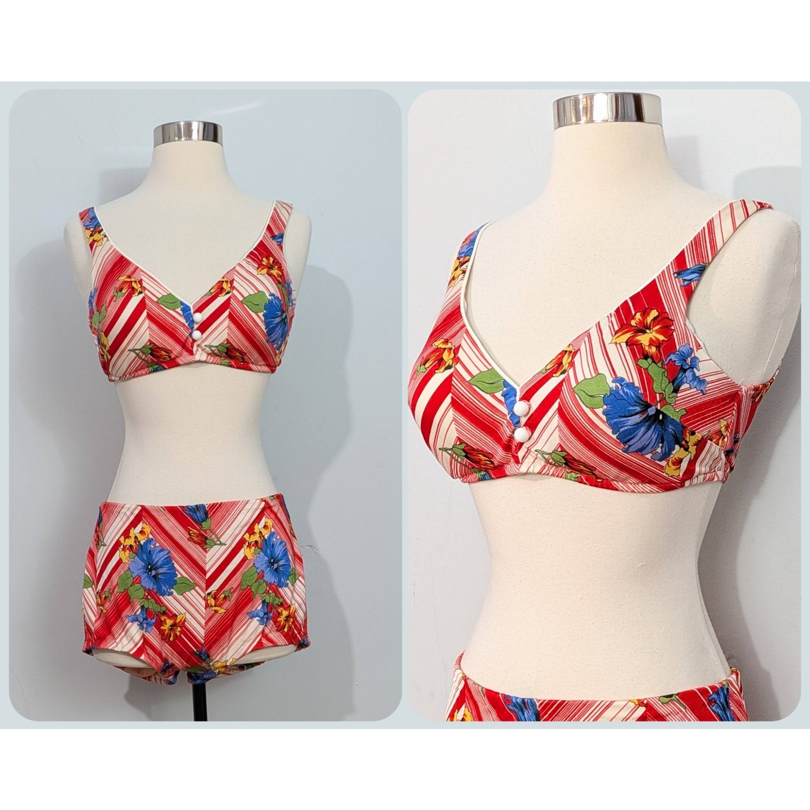 60s/70s Floral Bikini Set