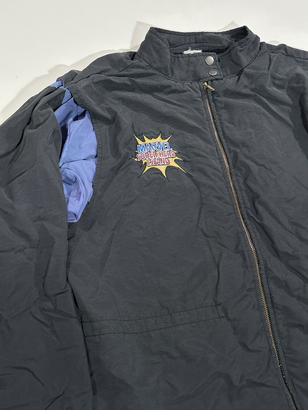 Vintage Universal Studios Marvel Super Hero Island Employee Jacket Size XL Rare