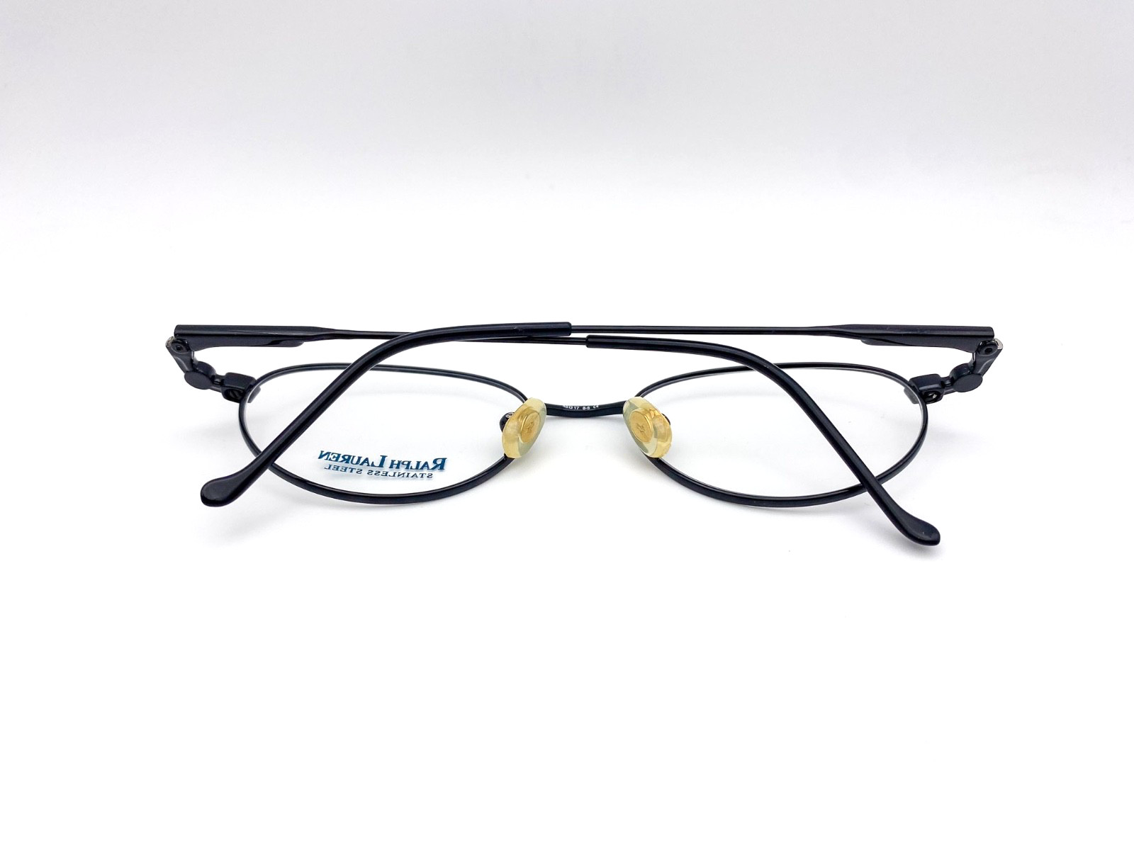 Vintage 1990s Ralph Lauren Black Stainless Steel Oval Eyeglasses | NOS Deadstock