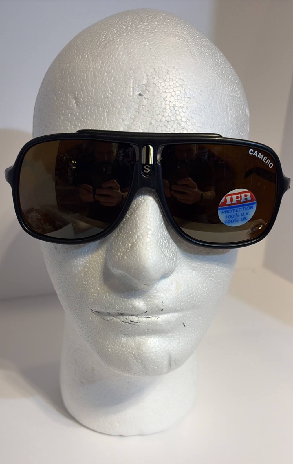 Original 1980’s Aviator Camero S Black Frame 100% UV IFR Sunglasses NOS🔥