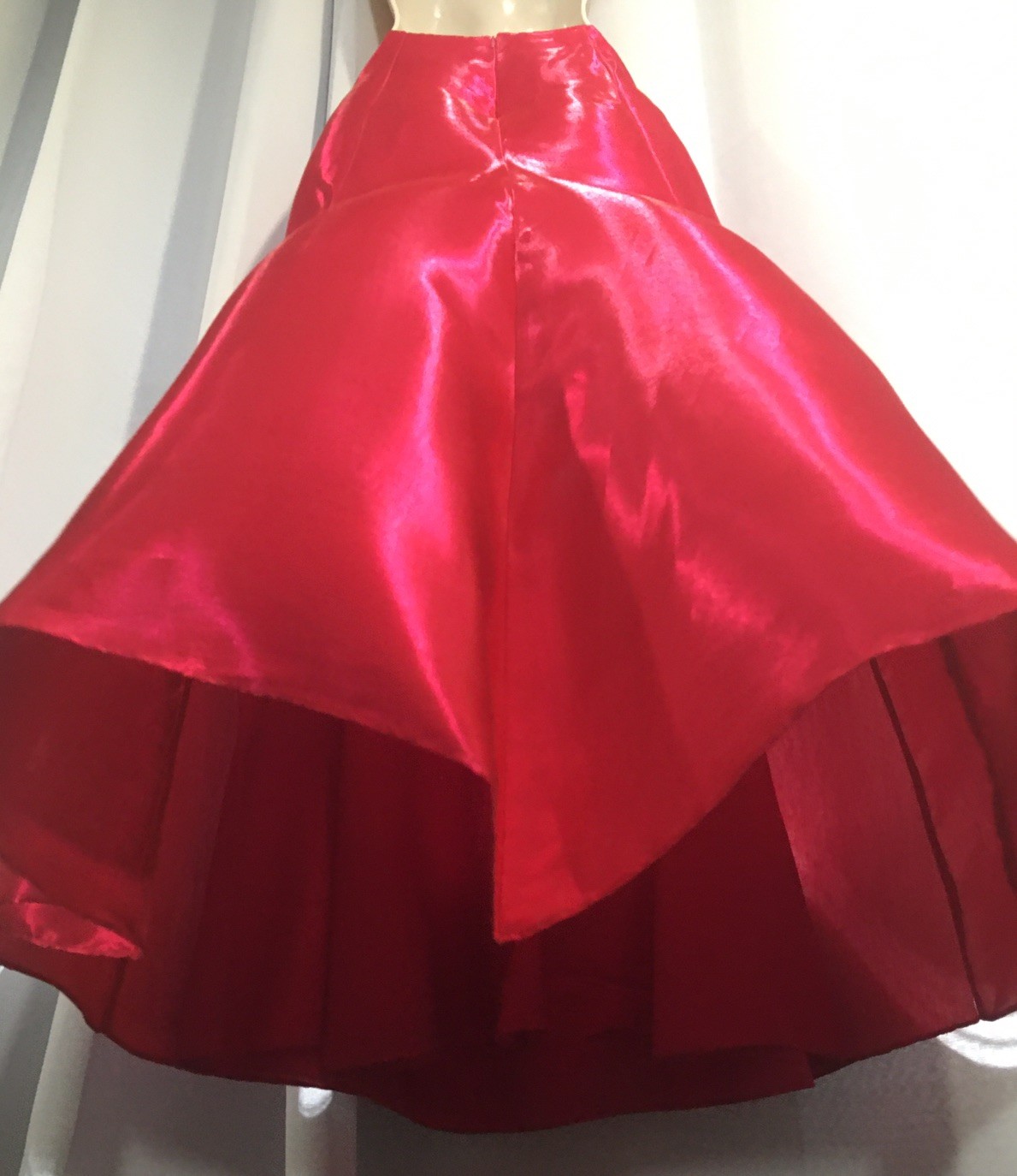 Vtg Blondie Nites Pink Shimmer Organza Satin Sweep Maxi Skirt 13 14