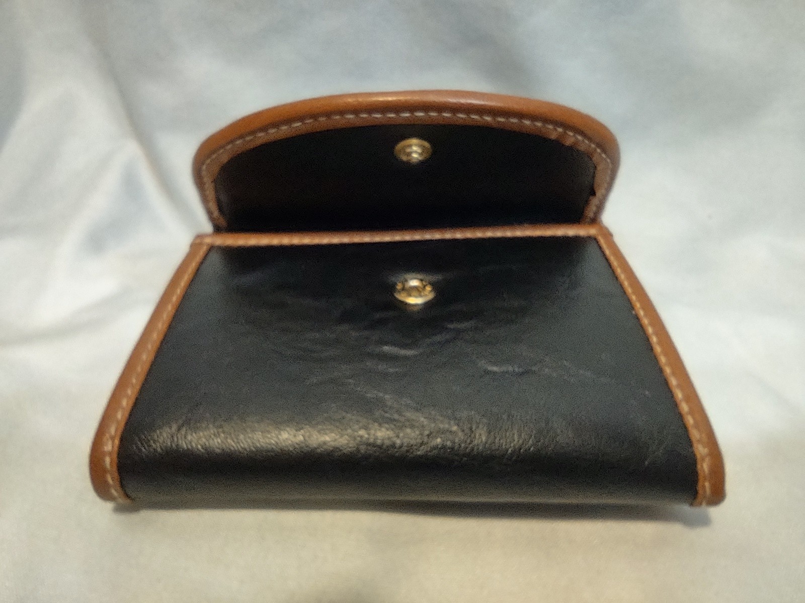 Vintage 1991 Courreges Paris Black/Brown Leather Wallet