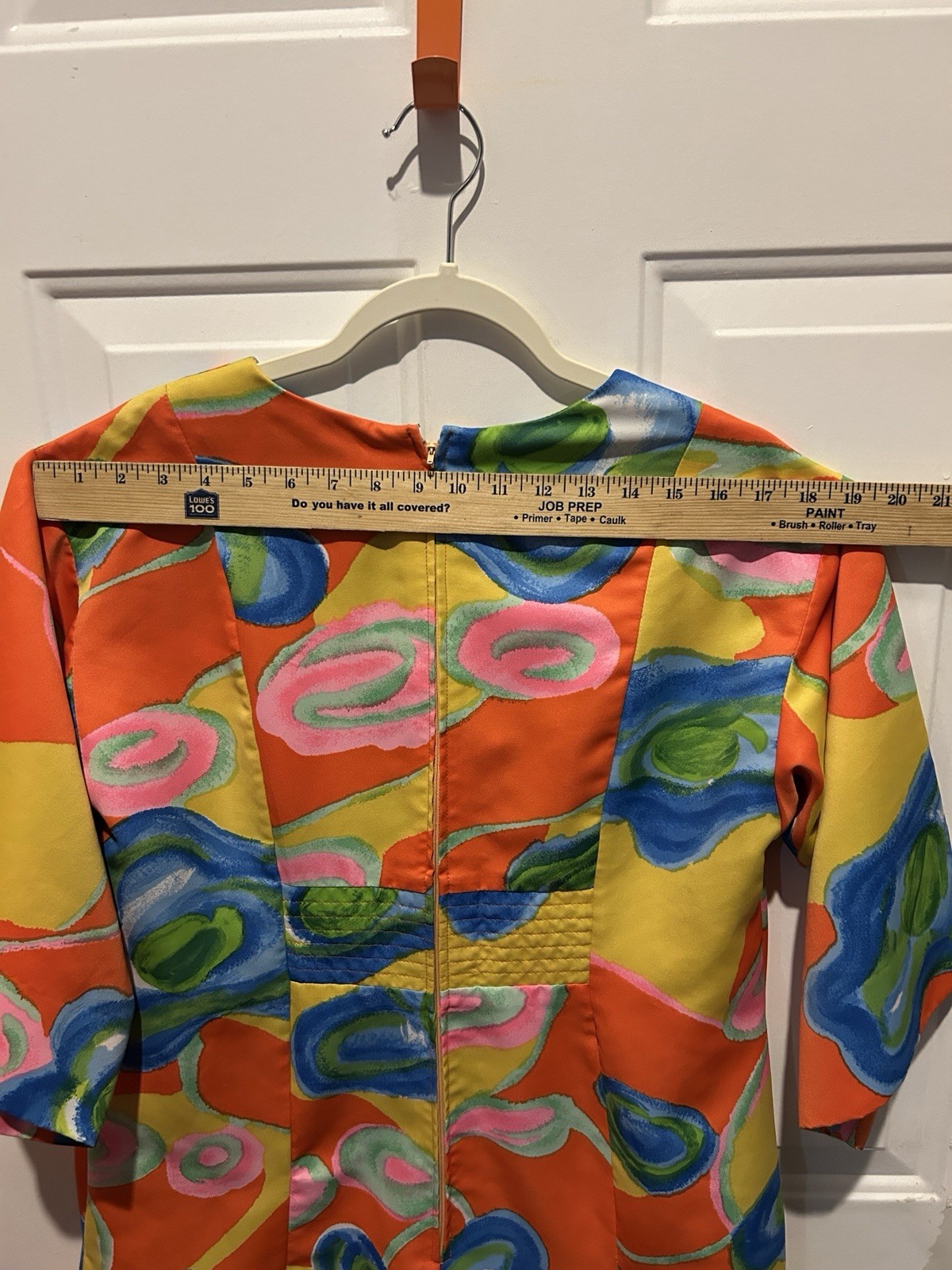 Vintage Tori Richard Dress Womens 16 Orange 70s Honolulu Psychadelic Swirl Maxi