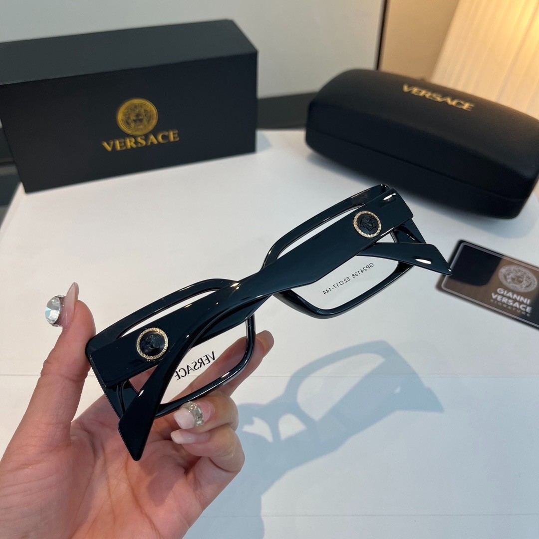 Versace GP24138 52 17-144mm Classic Black Square Unisex Clear Sunglasses New