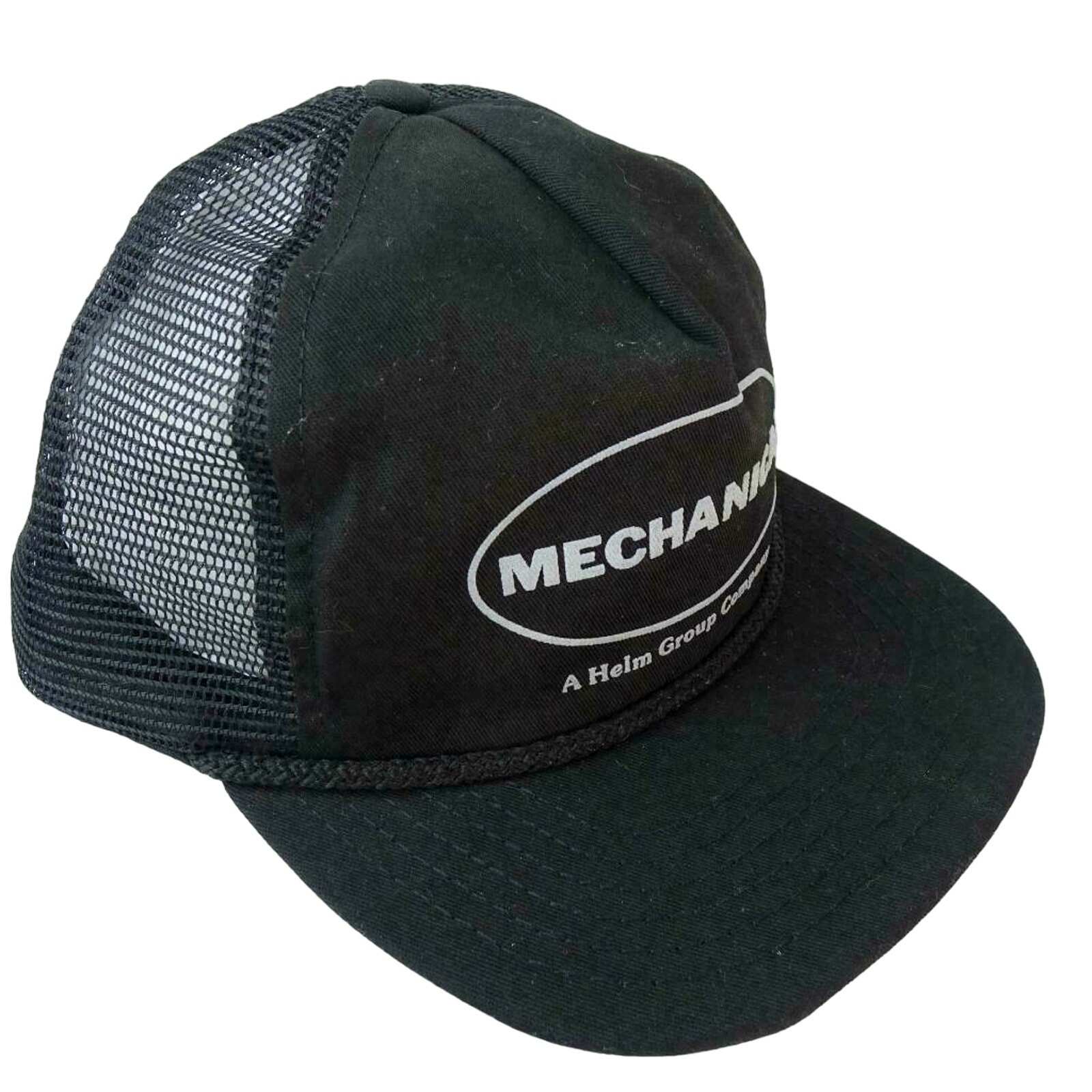 Mesh Snapback Trucker Hat Cap Made USA Vernon Headliner Black Mechanical Company