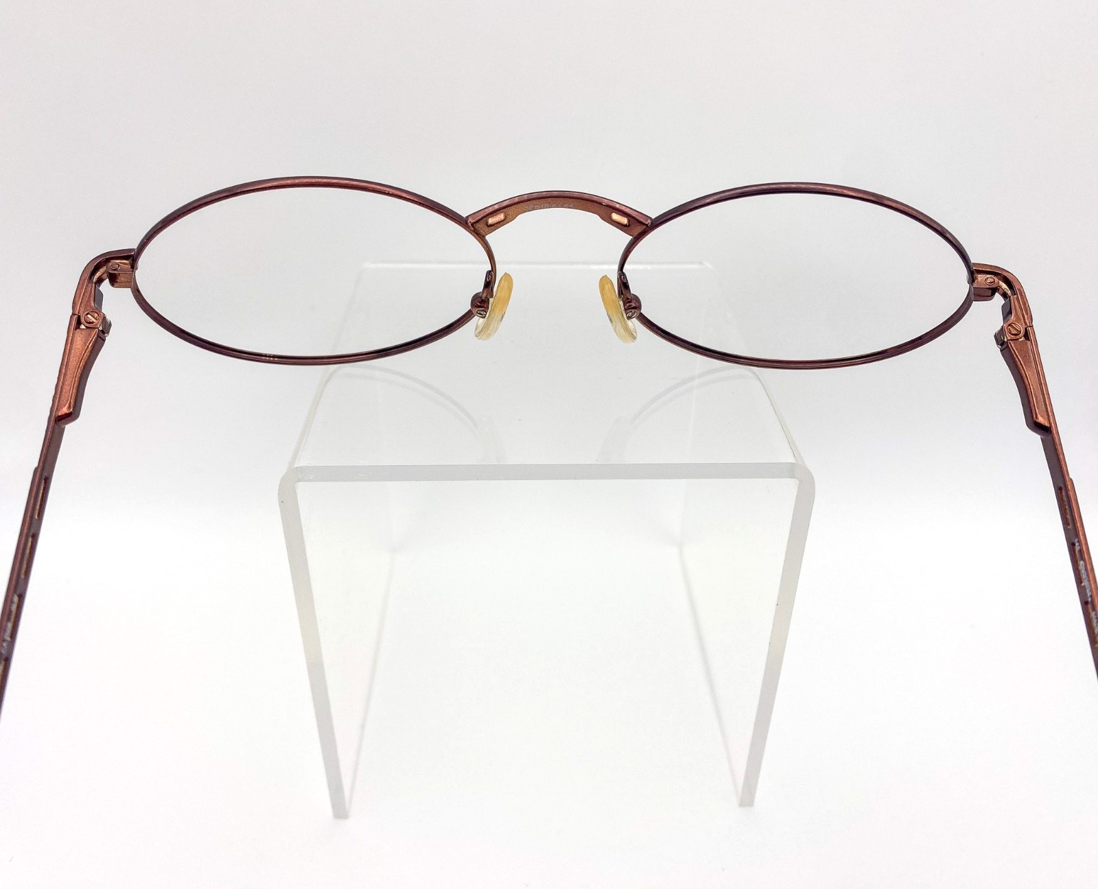 Rare Vintage 1990s Carrera Round Metal Burgundy Eyeglasses Deadstock – Italy