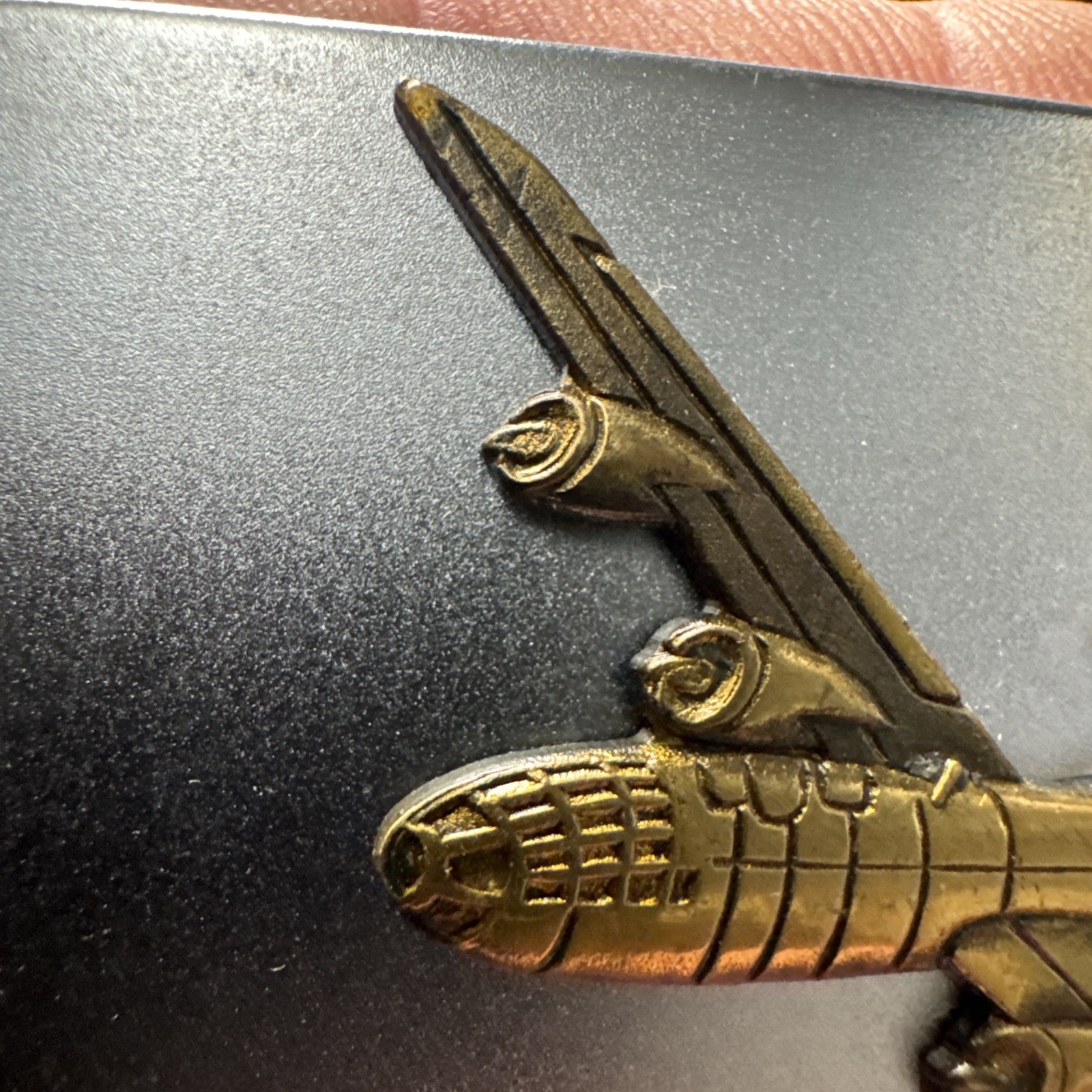 Vintage Jet Airplane Metal Belt Buckle Raised 3d Model Fast Free Shipping #15