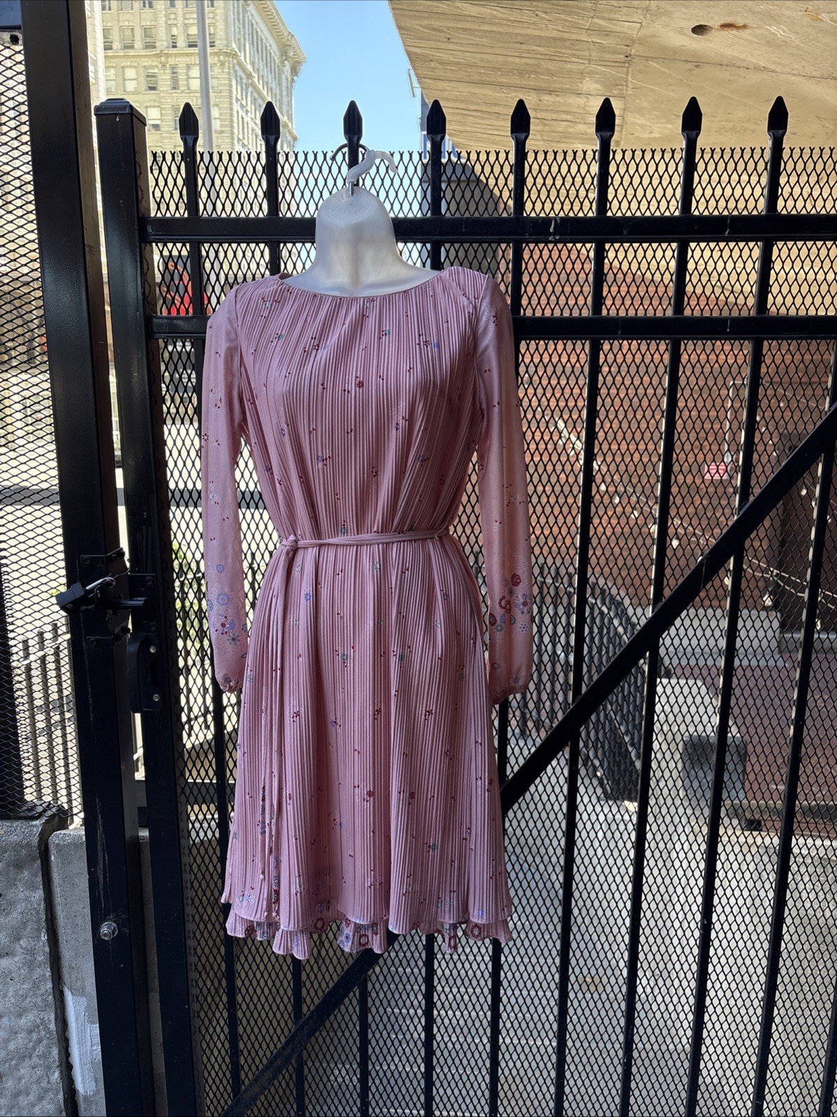 Gorgeous Hal Ferman belted and Pleated Pink Frock Vintage, Flowy, Classic 60s 💖