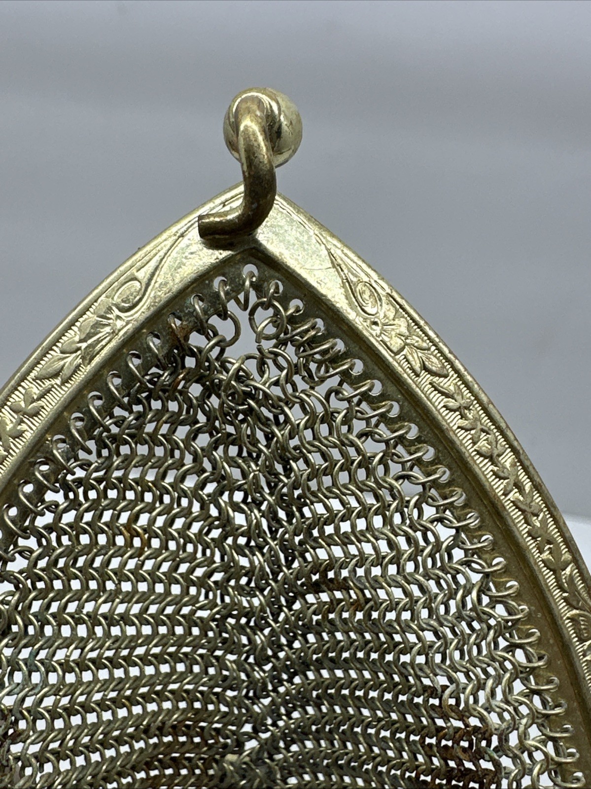 Antique 1920 Whiting and Davis Mesh Bag fine chain mail gold tone flapper purse