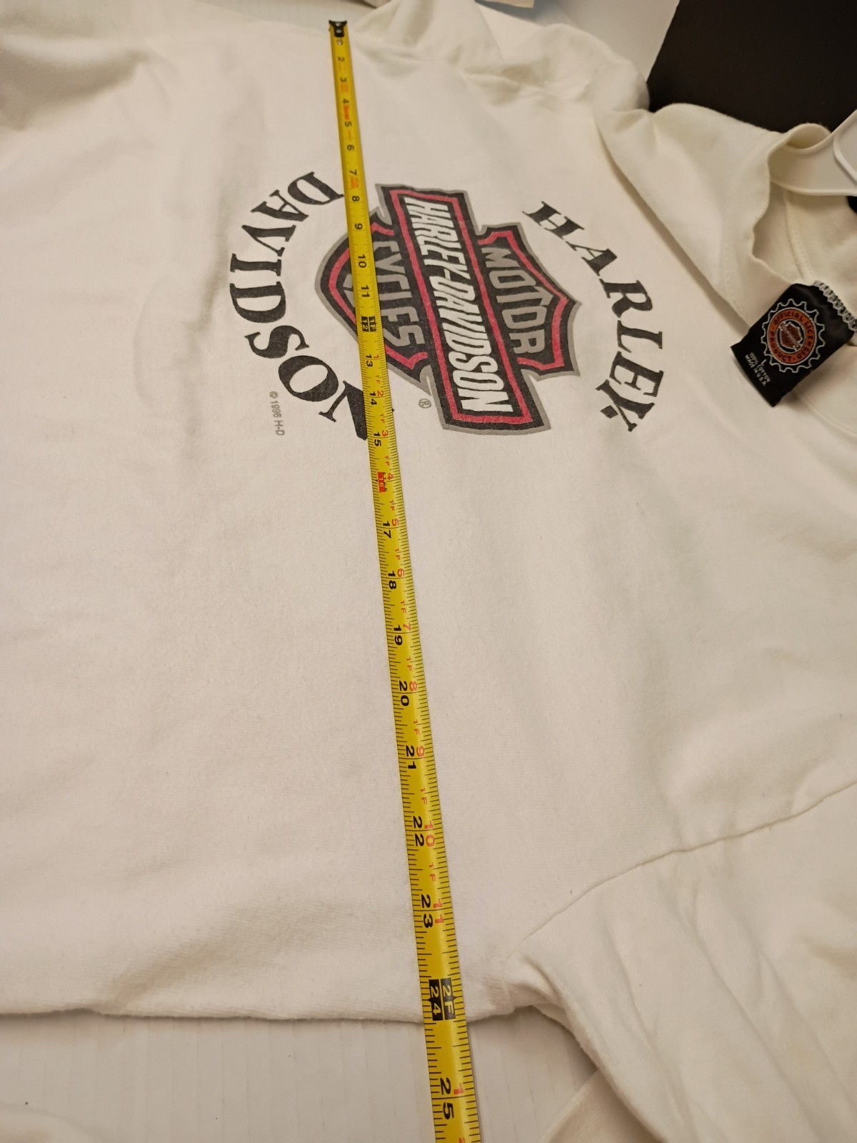 Harley-Davidson 1996 VTG Motor Cycles White Long Sleeve Shirt Single Stitch SZ L