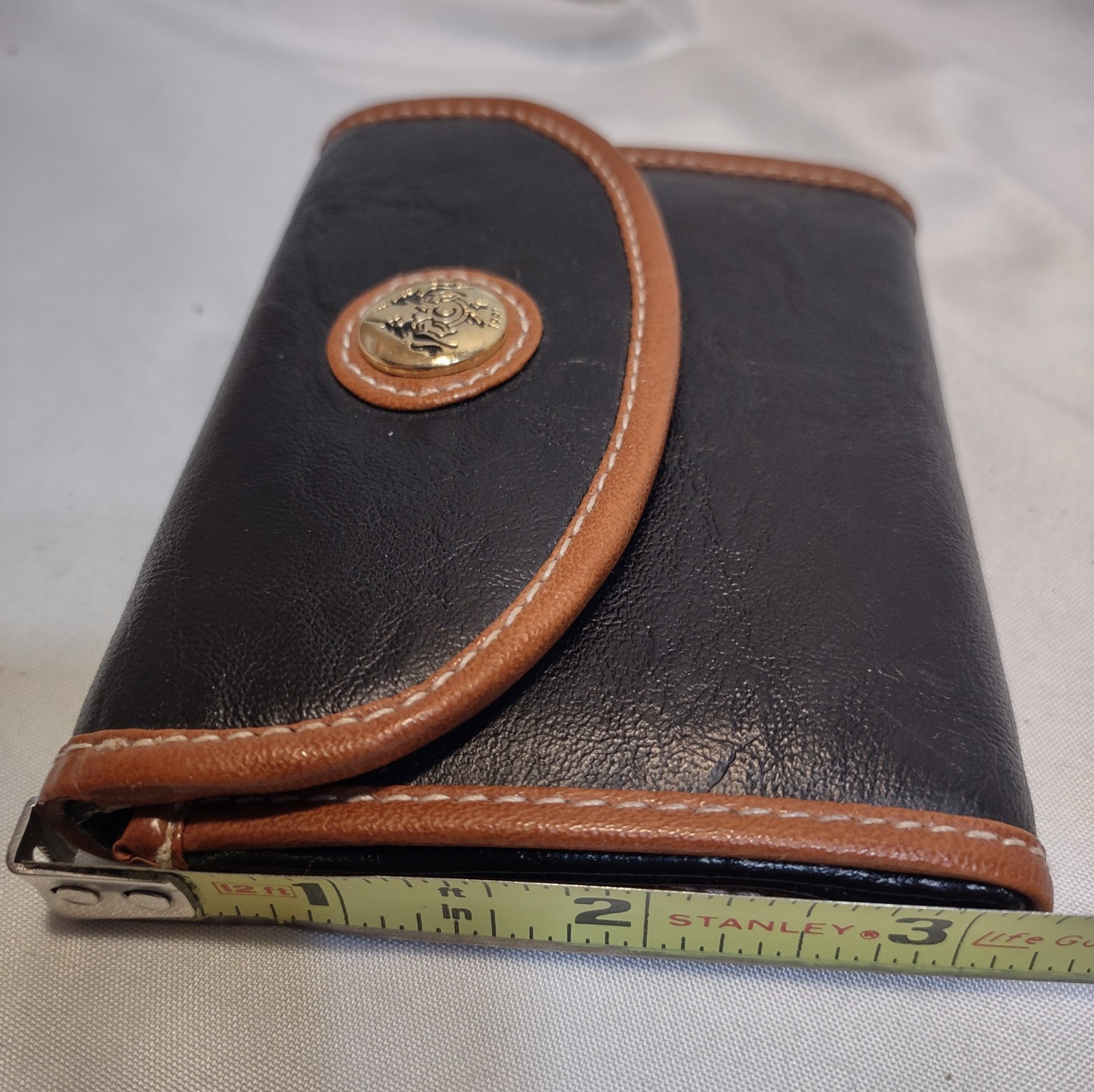 Vintage 1991 Courreges Paris Black/Brown Leather Wallet