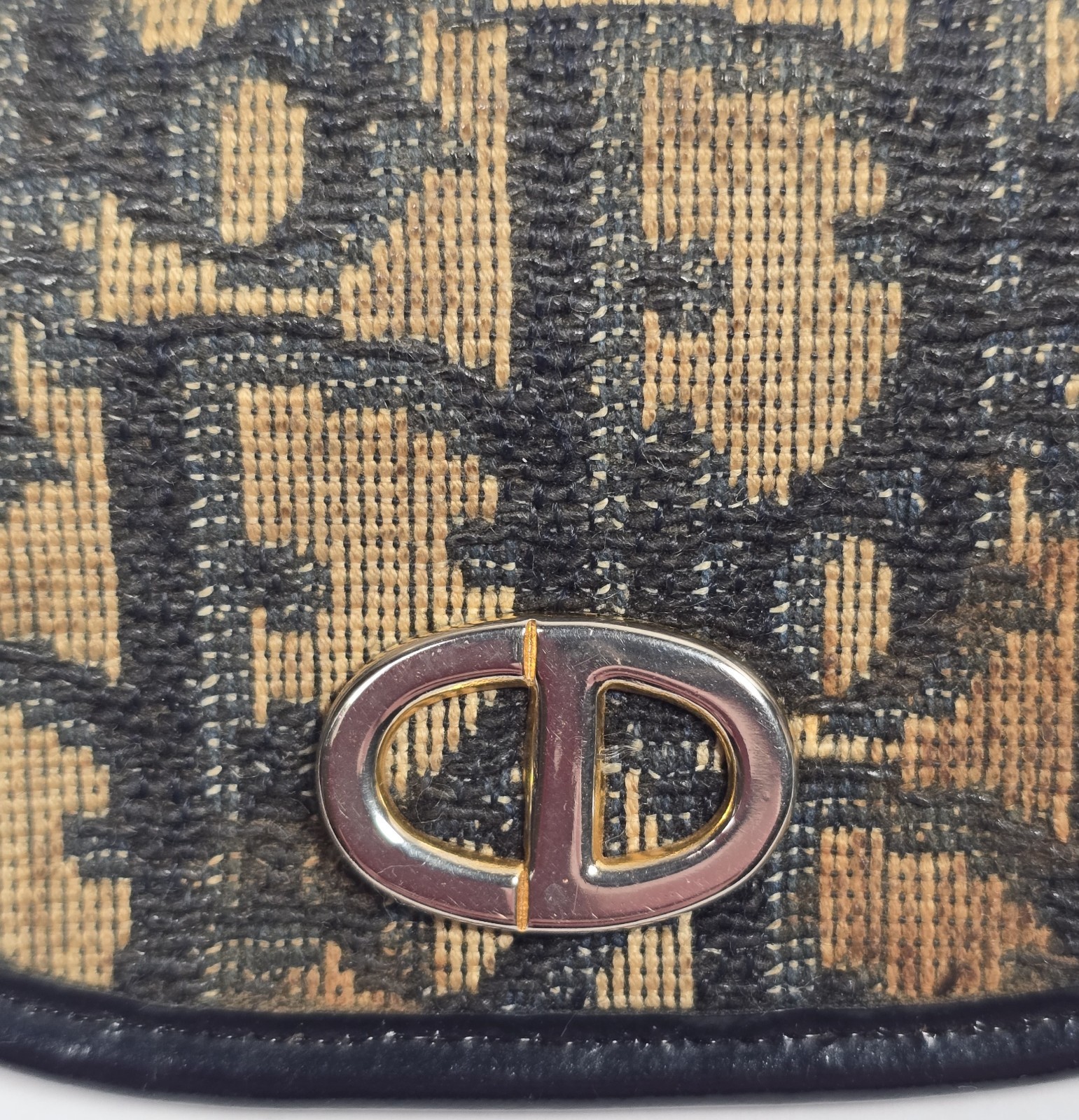 Vintage Dior Monogram Coin Purse CD Logo Jacquard Pouch Snap Closure READ
