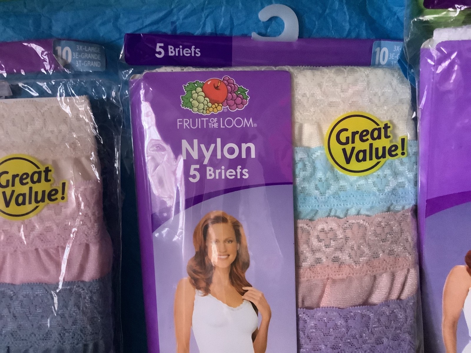 Vtg 2008 Fruit of the Loom 5 Briefs Size 10 (3X) New Sealed Multi Color ONE Bag!