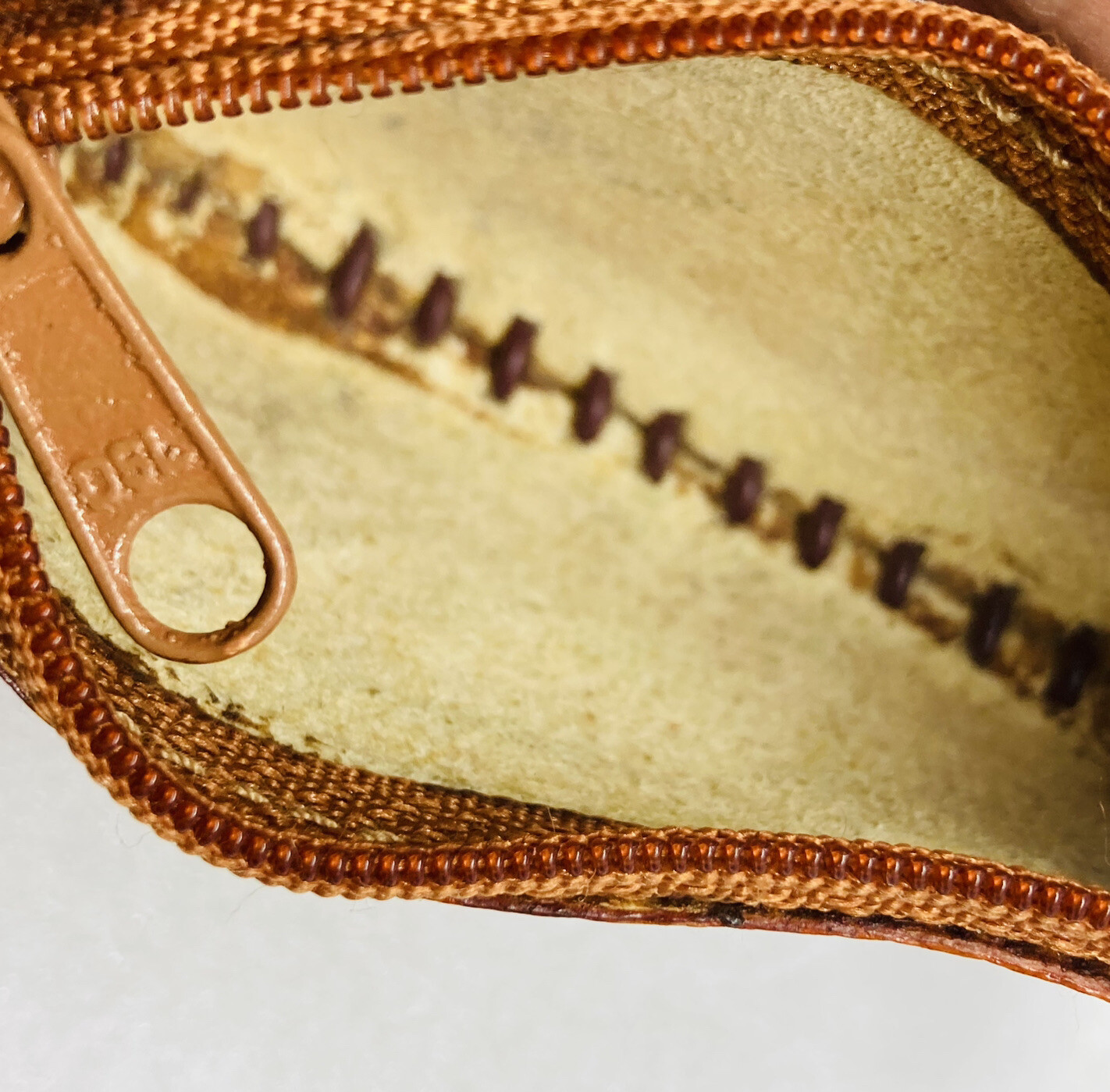 Vintage Leather Coin Pouch Foot Print Shaped Philippines Palm Tree Beach Art O