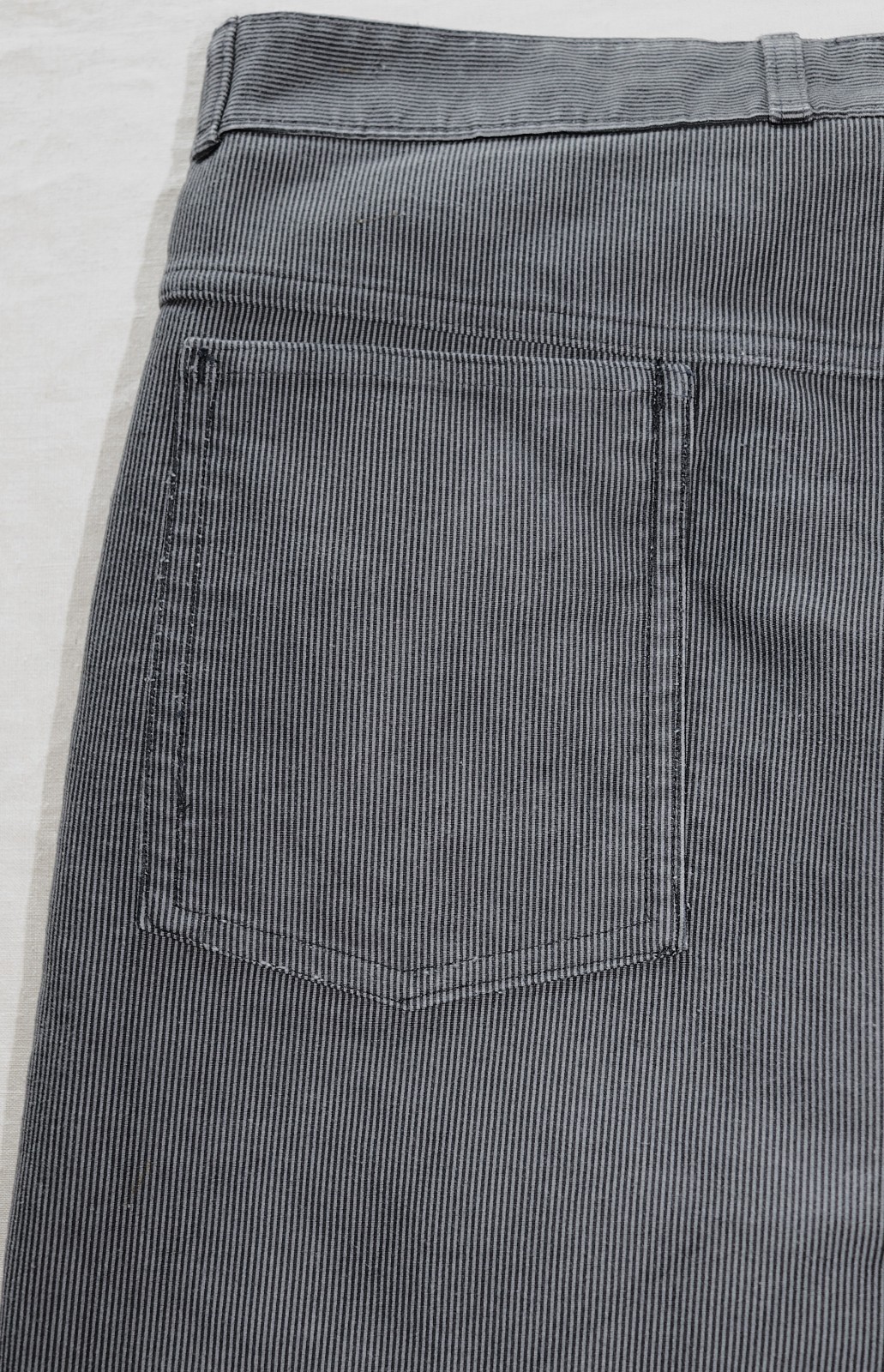 Vintage 1950s Grey Striped Moleskin Work Chore Peasant Pants W41 Made in France