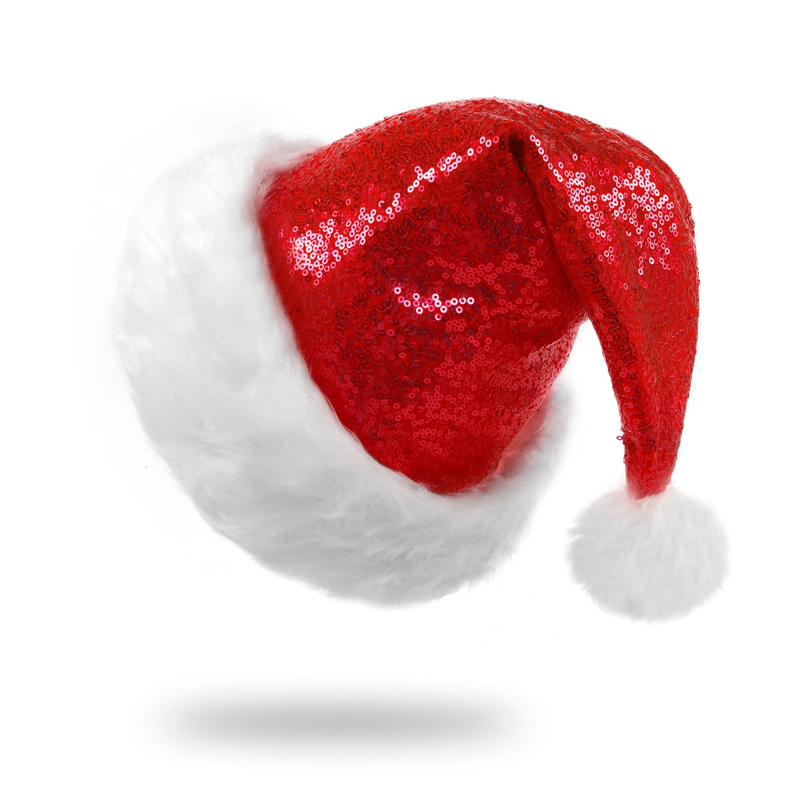 Tokforty Sequin Santa Hats, Hat for Adults, Unisex Adult, Red