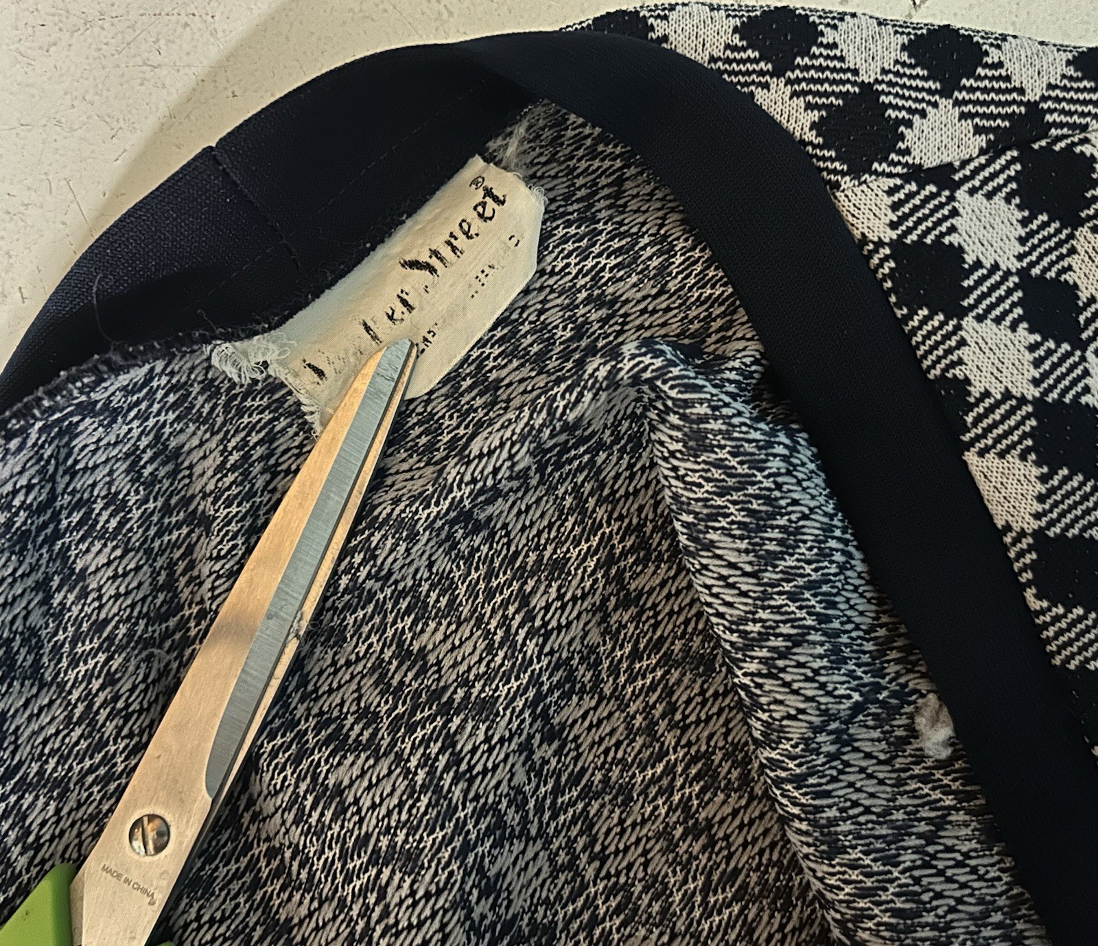 Vintage 60s MOD Bleeker Street Blue White Checkered Blazer Cardigan Retro Chic