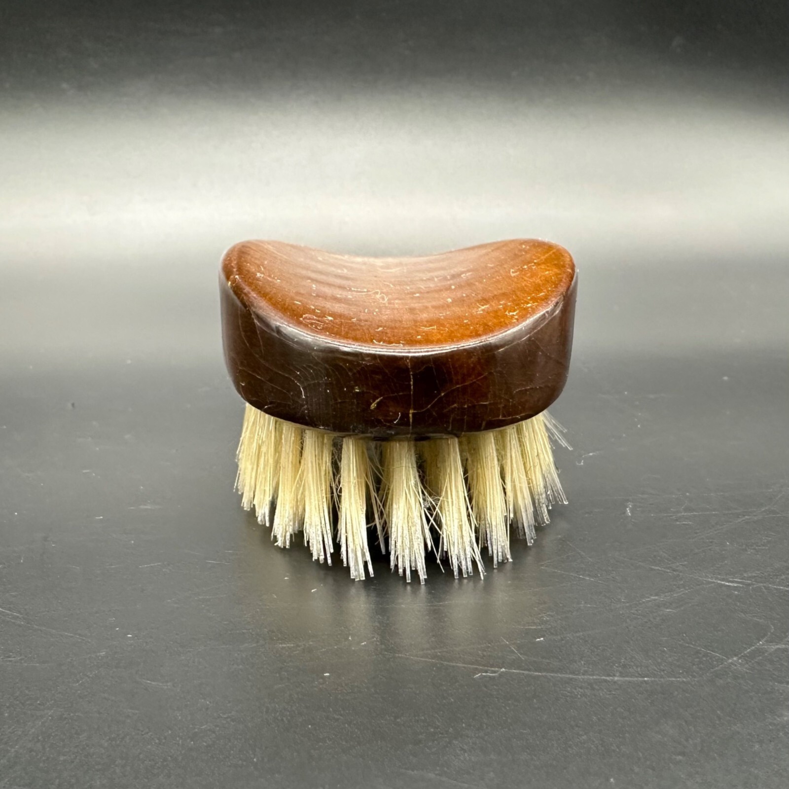 Vintage Shoe Brush Royal Sweden Wooden Natural Synthetic Bristles Oval Retro