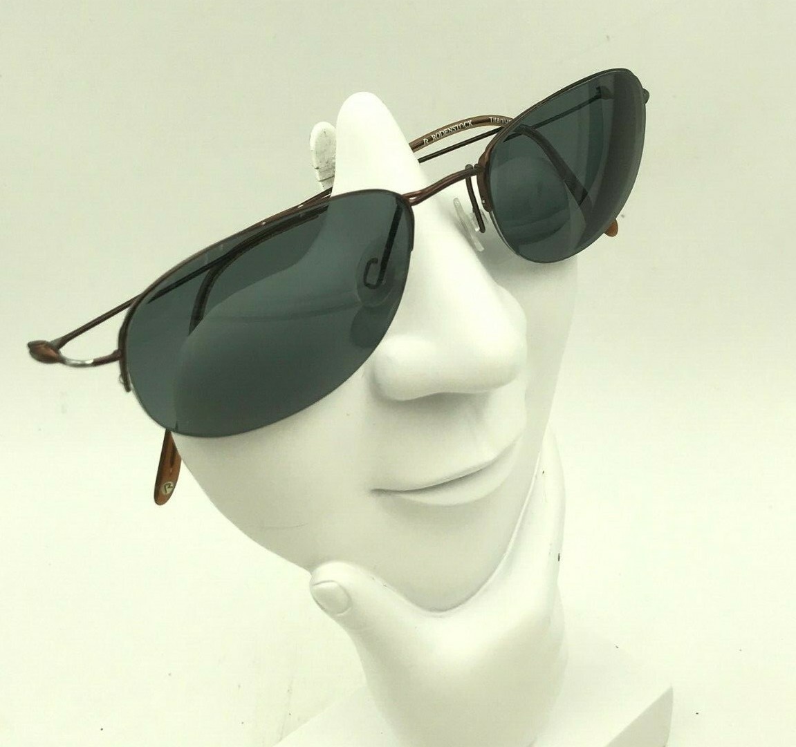 Vintage Rodenstock Bronze Titanium Oval Half-Rimmed Sunglasses Japan FRAMES ONLY