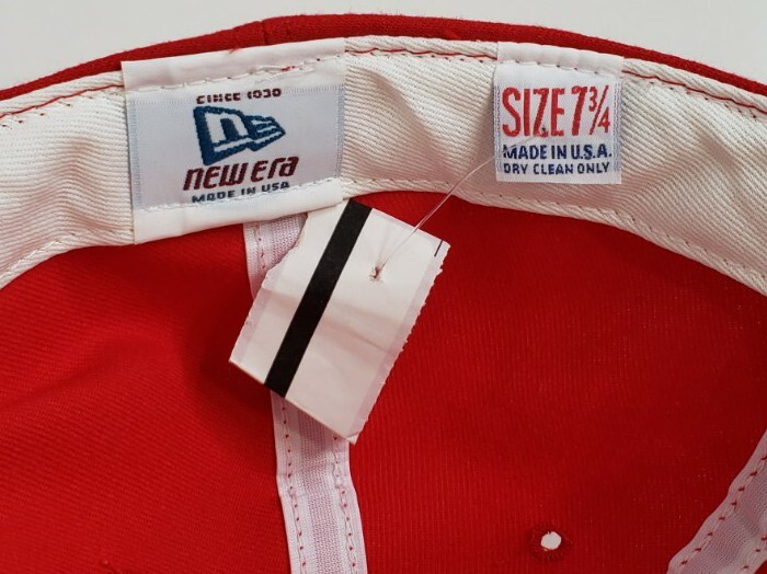 Vtg New Era Pacesetter Red Wool Blend Fitted Cap 7 5/8-7 3/4-7 1/2 USA Made NOS