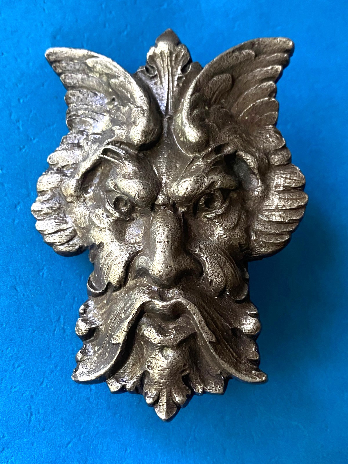 Vintage Nordic Odin Viking God Valhalla Norse Green Man Belt Buckle