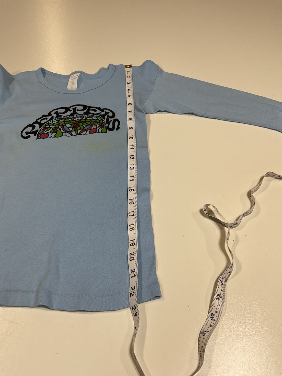 Vintage Peppers Long Sleeve T Shirt Sz XS/S Stained Glass Hippie 70s