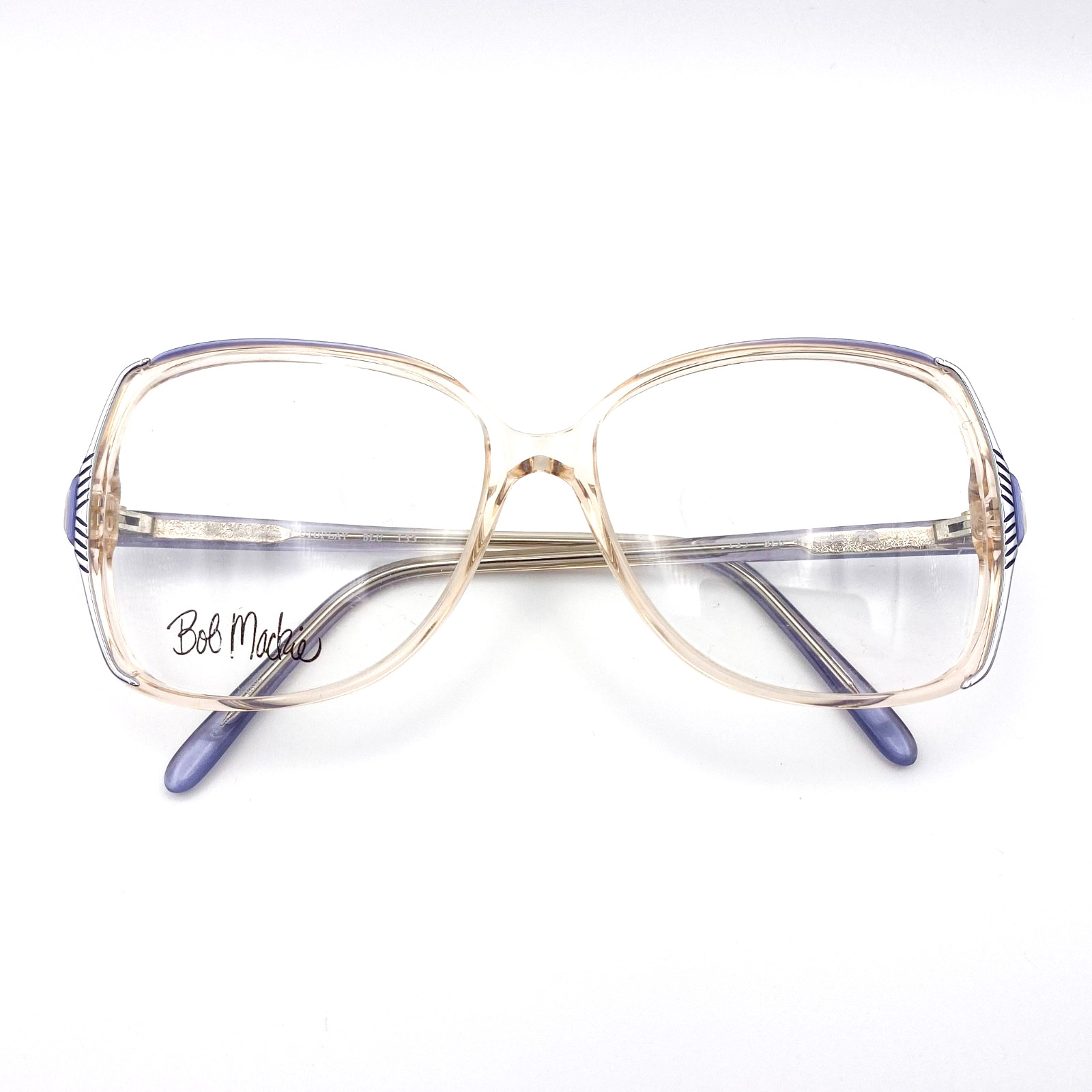 Bob Mackie Women’s VTG 1980s Oversized Butterfly Clear Eyeglasses – Silver Blue